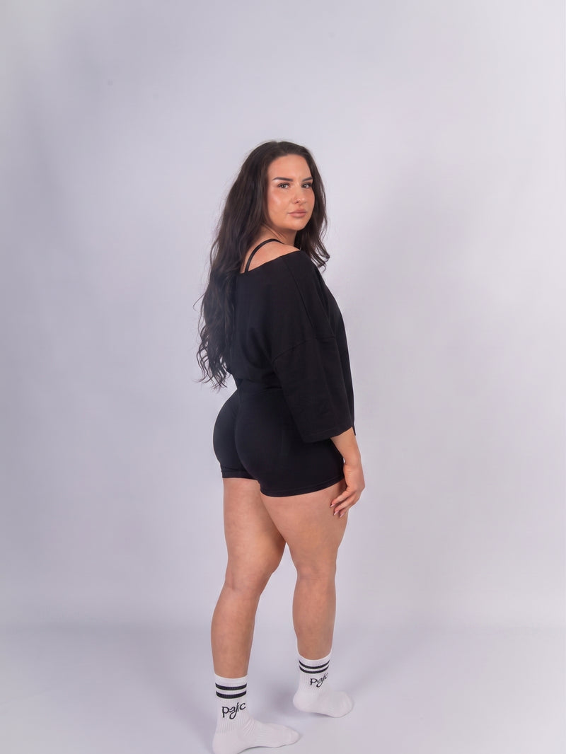 CLUB TEE „OFF SHOULDER“ schwarz