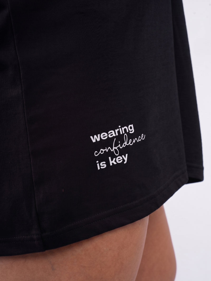 CLUB TEE „OFF SHOULDER“ schwarz