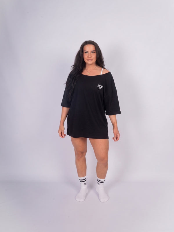 CLUB TEE „OFF SHOULDER“ schwarz